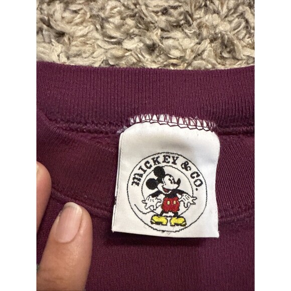 Vintage 90s Mickey & CO Crewneck Pullover Mickey Mouse Spell Out Sweater Size XL - Picture 2 of 8